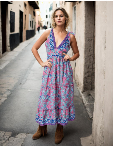 Robe en soie imprimée de...