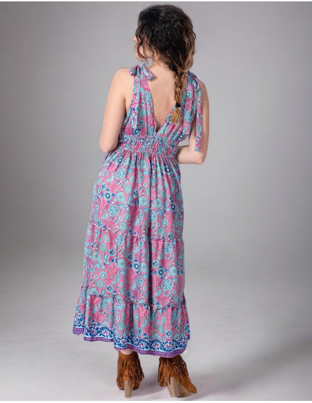 Seidenkleid mit frischem Blumendruck