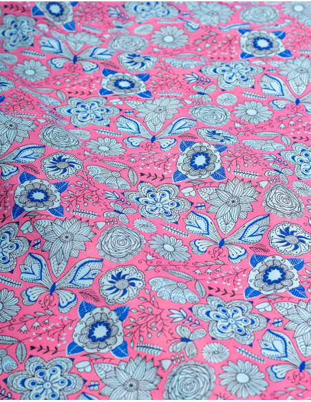 Fresh Flower Printed Silk Dress