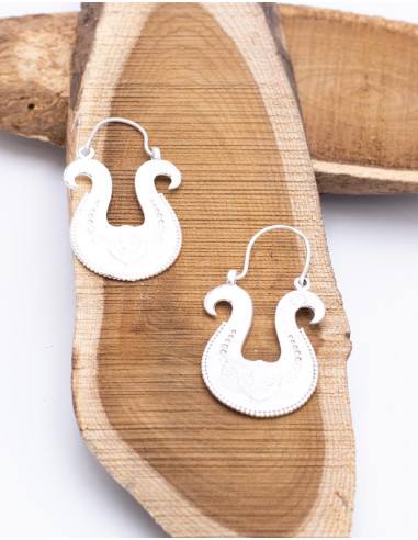 Handmade Earrings in the Shape of a Hand Harp...