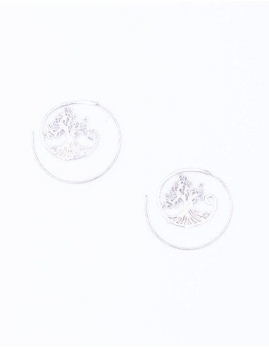 Handmade Earrings with Tree of Life in Brass...