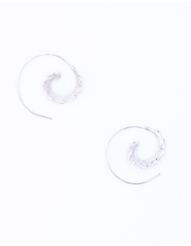 Handmade Earrings with Carved Relief in Brass...