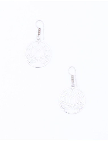 Round Earrings with Lotus... 2
