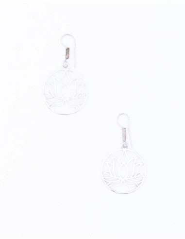 pendientes-laton-plateados-flor-de-loto