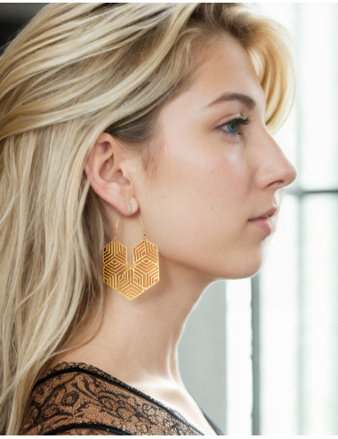 Gold Beehive Earrings