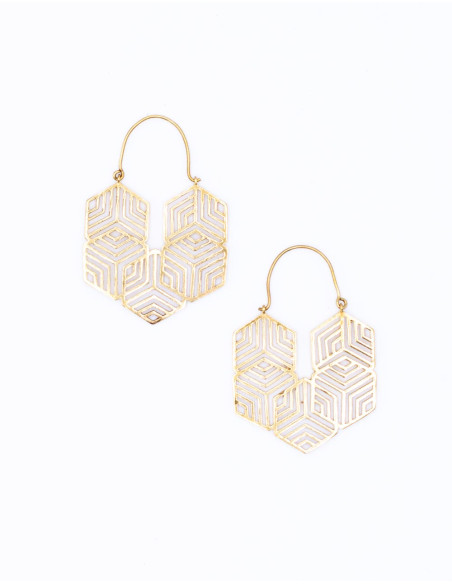 Orecchini d'oro alveare