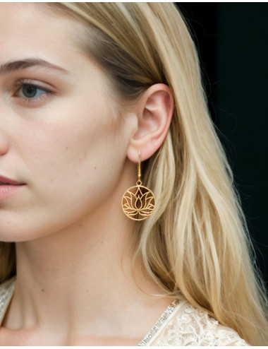 Ethnic Lotus Flower Earrings