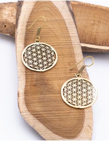 Boucles d'oreilles ethniques dorées Kimago