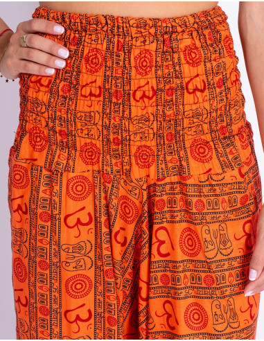 Pantalon saruel orange style hippie avec...