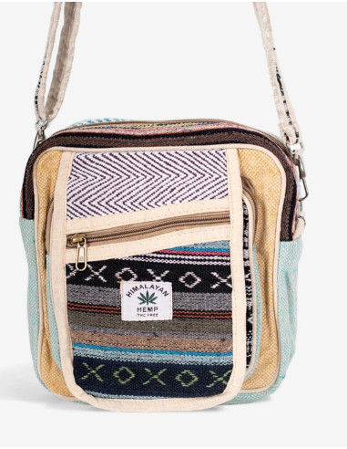Unisex hemp crossbody bag: natural and...
