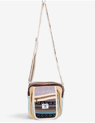 Unisex hemp crossbody bag: natural and...