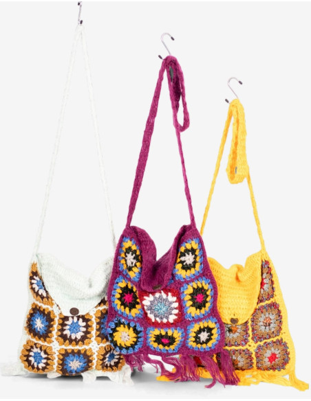 Sac bandoulière unique fabriqué à la main : mode ethnique indienne avec franges multicolores