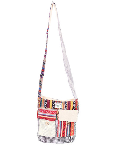 Sac à bandoulière en chanvre avec deux poches...