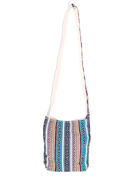 Hemp Crossbody Bag with Two Front Pockets - Hippie Style and Functional