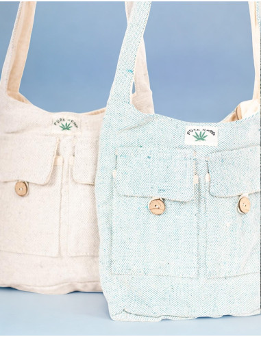 Authentische Hanf-Hippie-Tasche: Indische Handwerkskunst und optimaler Platz