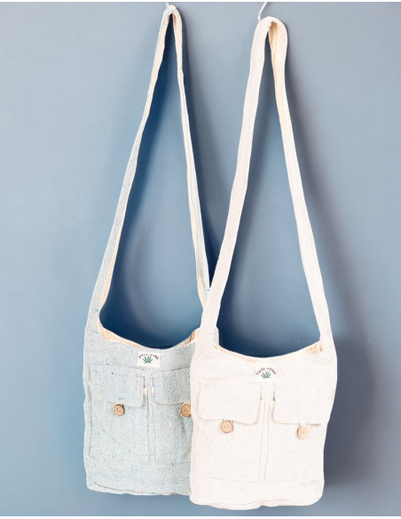 Bolsa Hippie de Cânhamo Autêntica: Artesanato Indiano e Espaço Ótimo