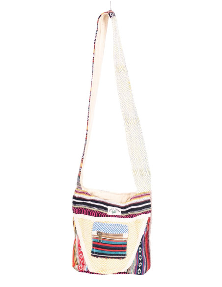 Unisex Hippie Style Hemp Crossbody Bag - Natural and Stylish