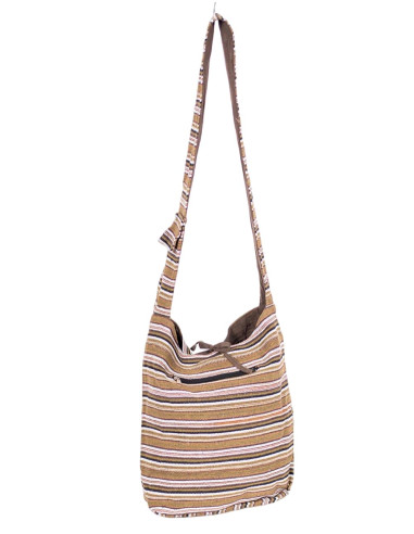 Striped Hippie Style Crossbody Bag - Vibrant...