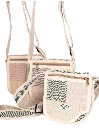 Unique Hemp Crossbody Bag: Indian...