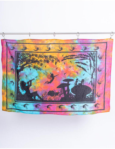 Multicolored Tapestry of Passage with Flute...
