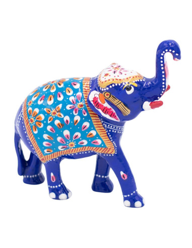 Statue d'éléphant en métal peinte à la main -...