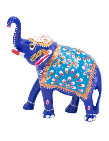 Statue d'éléphant en métal peinte à la main -...