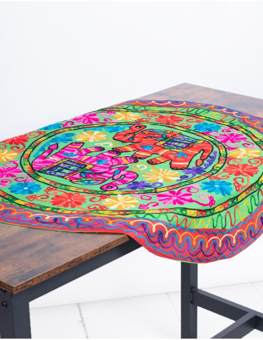 copy of RTZ0008 - Nappe ou Centre de Table Brodé Artisanal d'Origine Indienne