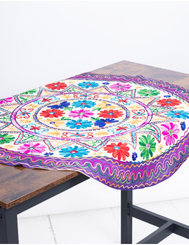 copy of RTZ0008 - Nappe ou Centre de Table Brodé Artisanal d'Origine Indienne