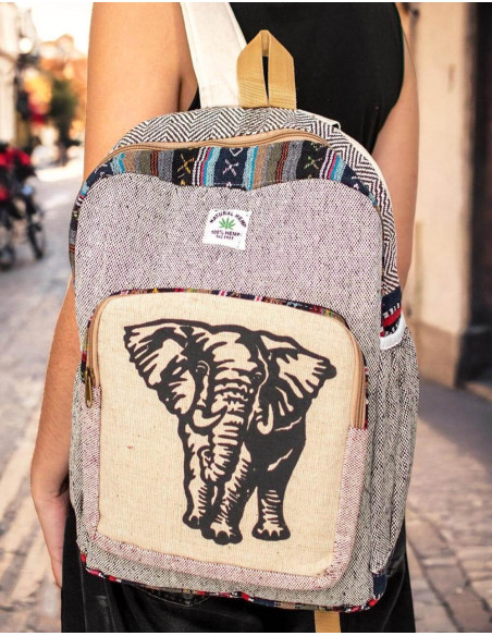 Zaino Kimago Hemp: artigianato indiano unisex con dettagli unici e autentici