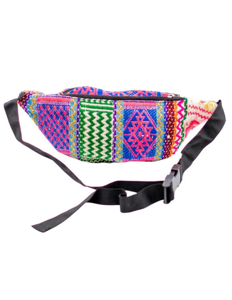 Sac banane unisexe fait main indien : unique et multicolore avec fermetures à glissière sécurisées