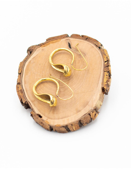 Brincos de cobra de latão banhado a ouro – feitos à mão