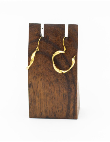Handcrafted Golden Brass Earrings – Unique and...