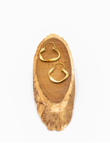 Boucles d'oreilles artisanales en laiton doré –...