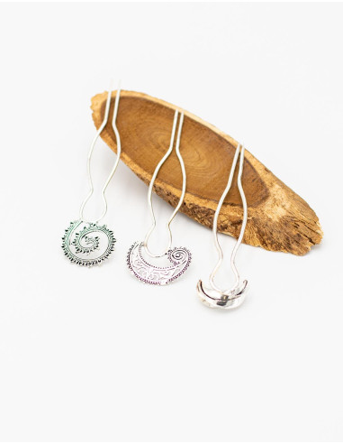 Bastão de cabelo de prata esculpido à mão –...