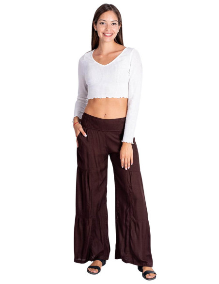 Pantalon long ethnique Kimago pour femme – Fabrication artisanale indienne