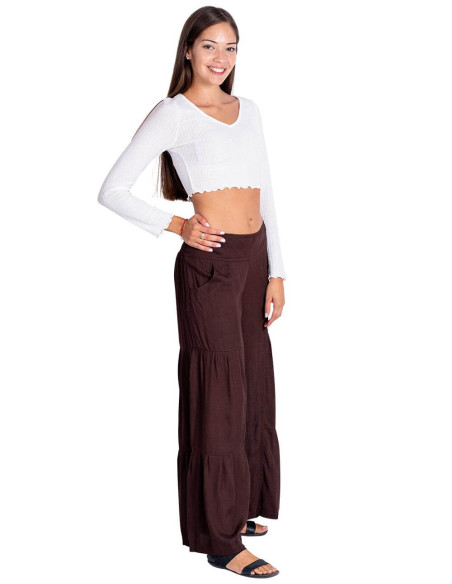 Pantaloni lunghi etnici Kimago da donna – fatti a mano in India