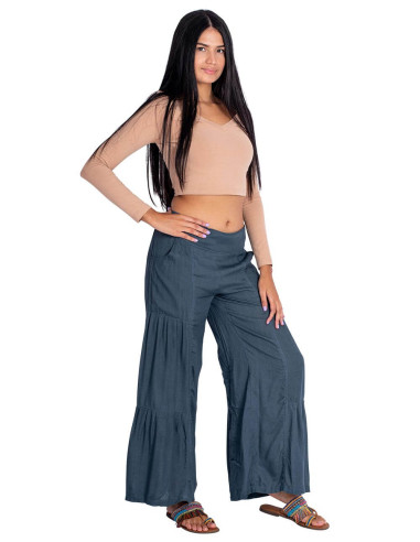 Pantalon long gris Kimago – Élégance bohème...