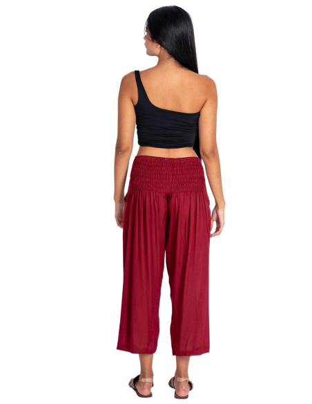 Pantaloni capri bordeaux – Stile bohémien di ispirazione indiana