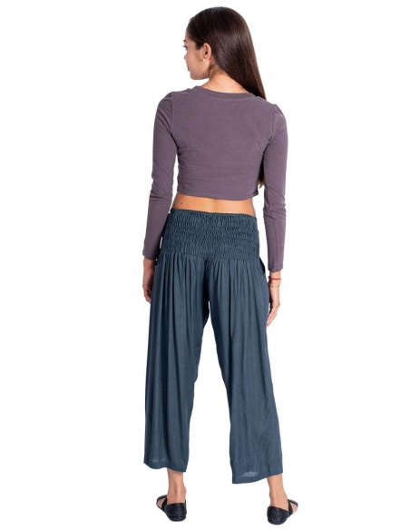 Pantalon Capri gris – Artisanat indien au style bohème