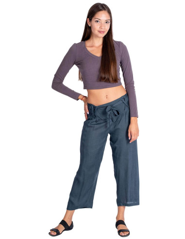 Graue Caprihose – Indische Handarbeit im...