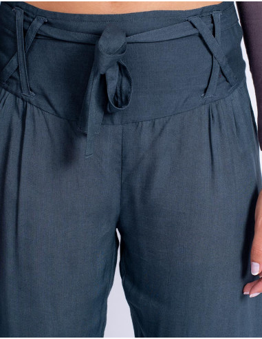 Pantalon Capri gris – Artisanat indien au style...