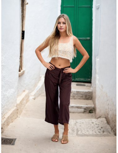 Calça Capri Marrom...