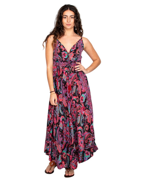 Paisley print maxi dress with V-neck – Indian ethnic inspiration