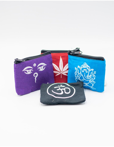 Borsa etnica in cotone con stampe spirituali...