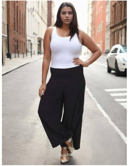 Pantalón recto tallas grandes en rayón – Moda étnica india cómoda y versátil