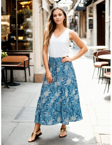 Jupe longue bohème en coton...