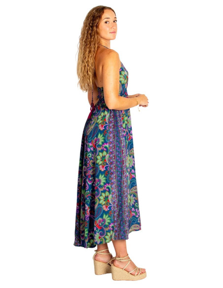 Vestido largo boho de Kimago en seda – Elegancia étnica con autenticidad india