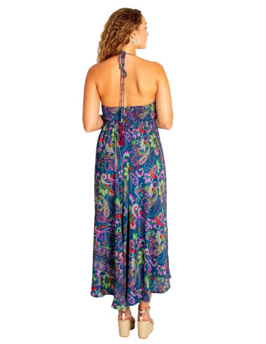 Vestido longo de seda boho Kimago – Elegância...