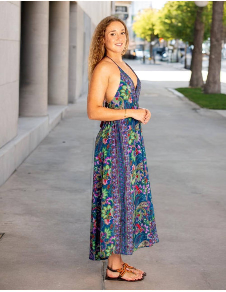 Kimago boho silk maxi dress – Ethnic elegance with Indian authenticity