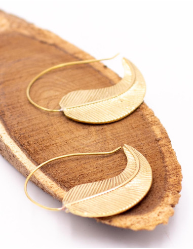 Boucles d'oreilles en feuille d'or – Bijoux...